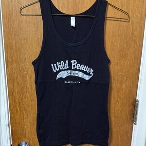 Black Tank Top Wild Beaver Saloon